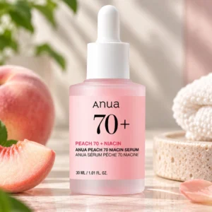 Anua Peach 70% Niacinamide Serum, ser facial cu 70% extract de piersică și 5% niacinamidă, 30 ml