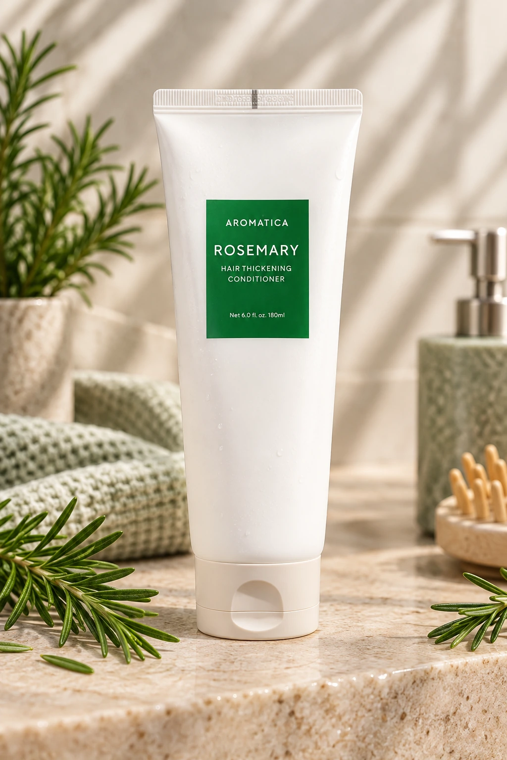 AROMATICA Rosemary Hair Thickening Conditioner, balsam de păr fără silicon cu rozmarin, 180 ml
