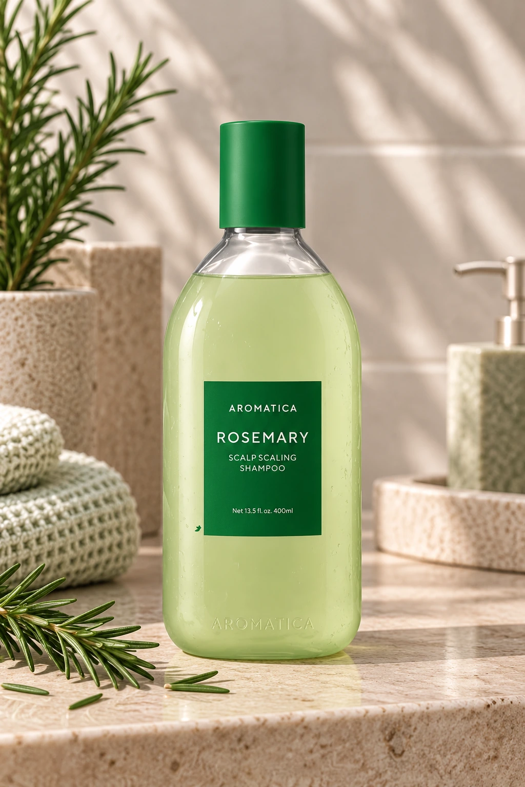 AROMATICA Rosemary Scalp Scaling Shampoo, șampon pentru curățarea în profunzime a scalpului cu rozmarin, 400 ml