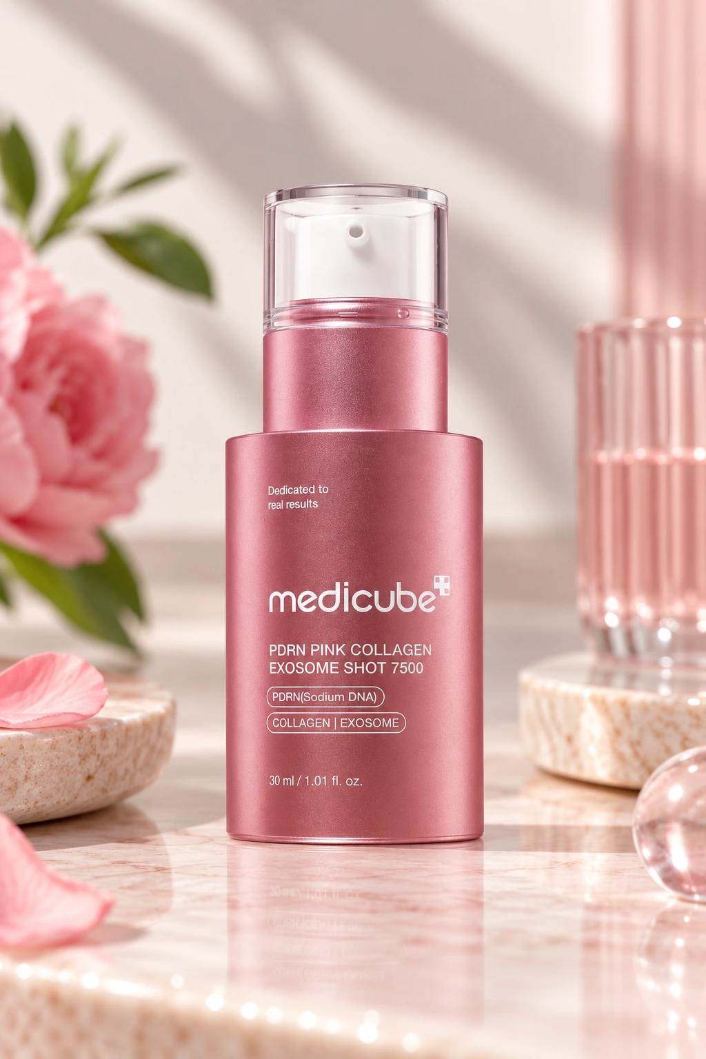 medicube PDRN Pink Collagen Exosome Shot 7500, ser facial cu PDRN, colagen și exozomi, 30 ml