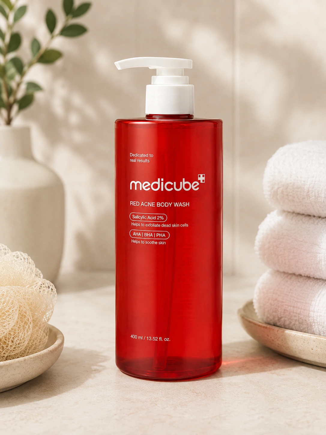 medicube Red Acne Body Wash 3.0, gel de curățare pentru corp cu acid salicilic și niacinamidă, 400 ml
