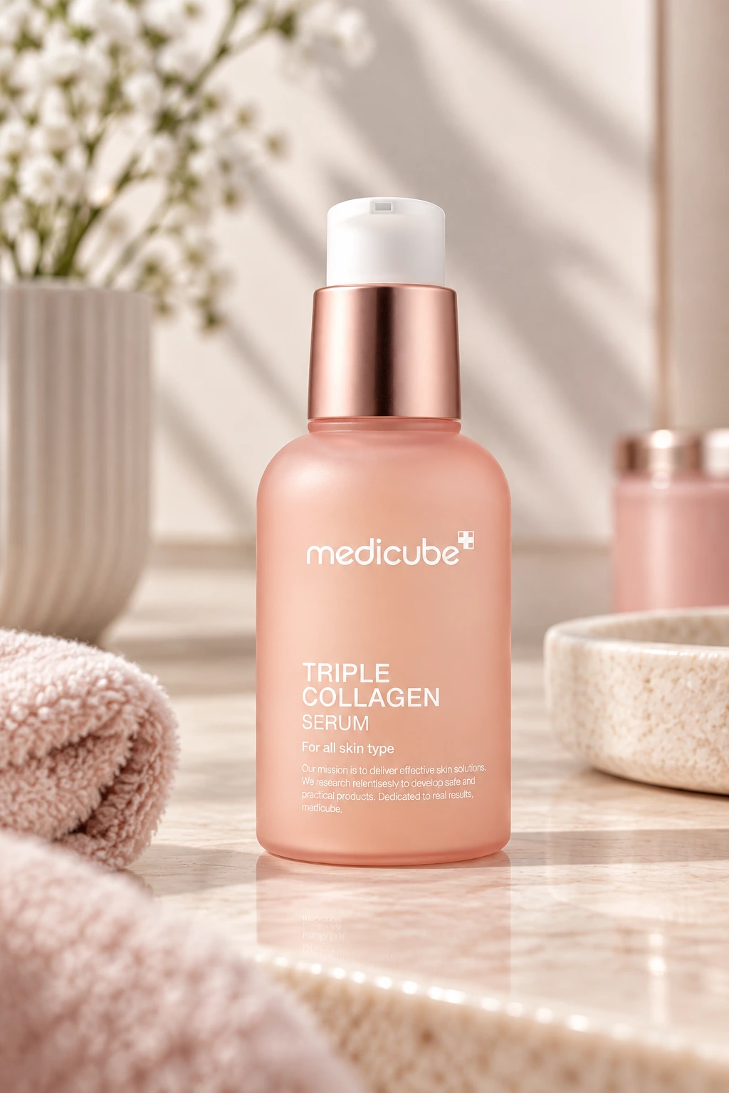 medicube Triple Collagen Serum 4.0, ser facial cu 8 tipuri de colagen, niacinamidă și acid hialuronic, 55 ml