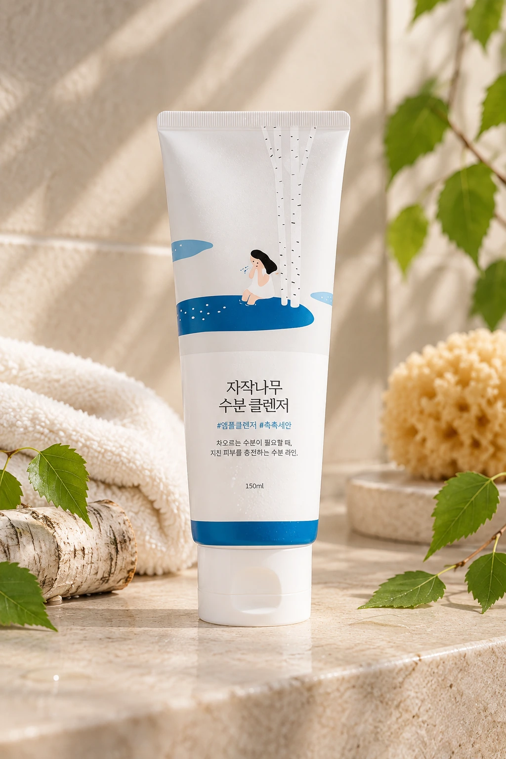 Round Lab Birch Juice Moisturizing Cleanser, gel de curățare hidratant cu sevă de mesteacăn și acid hialuronic, 150 ml