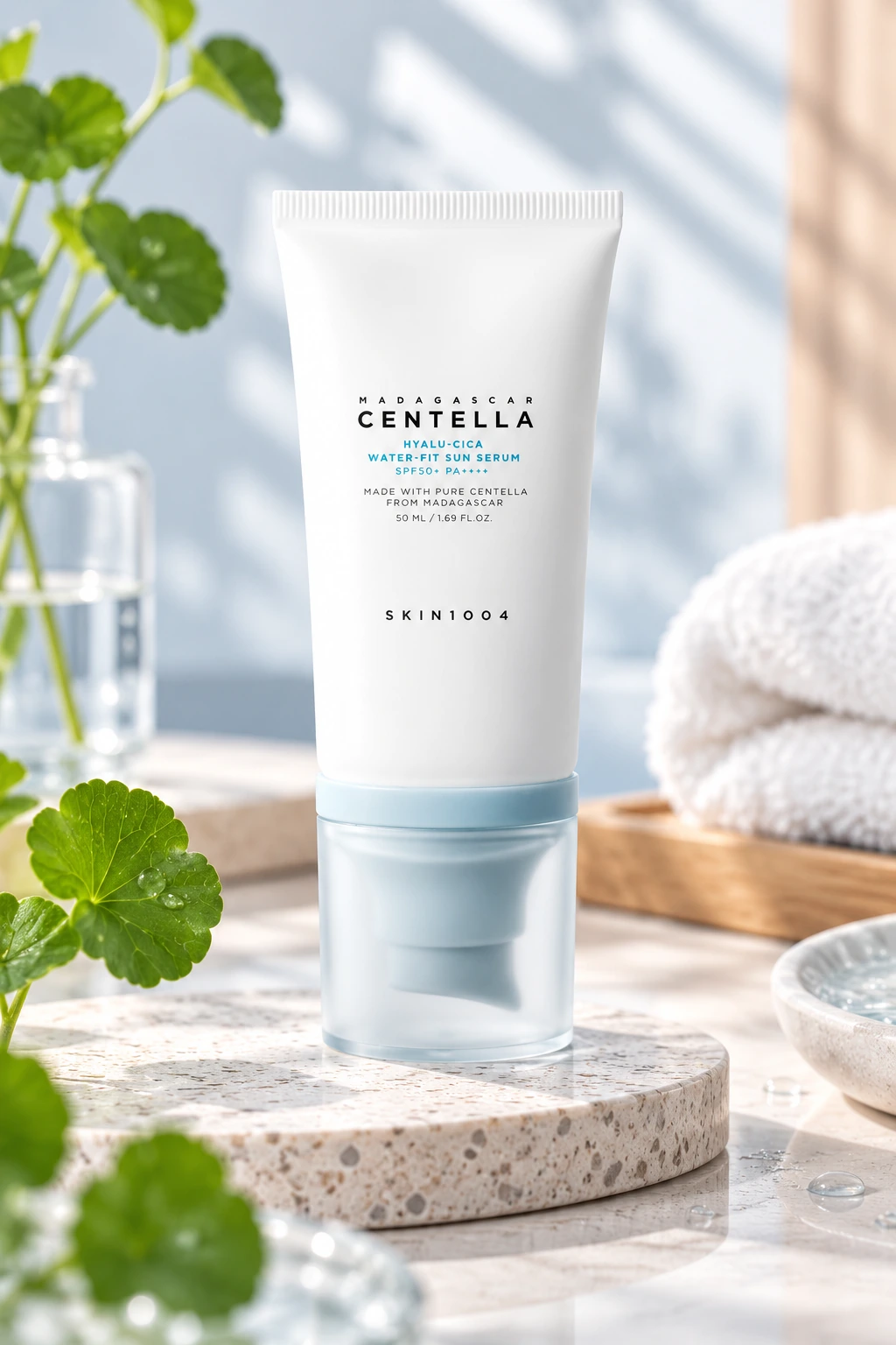 SKIN1004 Madagascar Centella Hyalu-Cica Water-Fit Sun Serum SPF50+ PA++++, cremă solară tip ser, 50 ml
